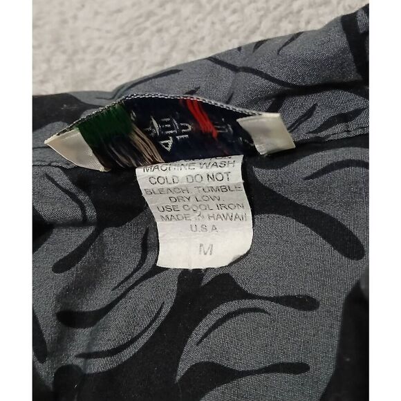 Vintage mens medium Hawaiian Aloha beer bottles gray casual shortsleeve shirt - Picture 7 of 7